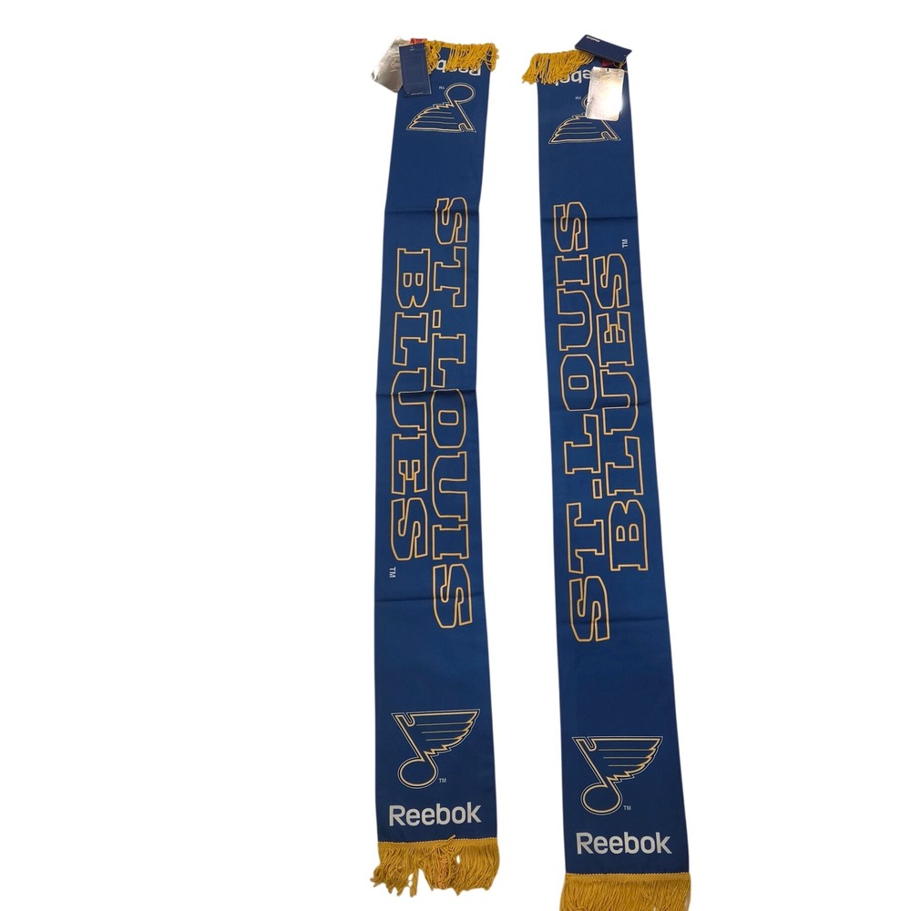 Reebok St. Louis Blues Scarf 2 Set OS Blue New NHL Face Off Collection Fringe
